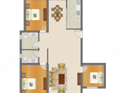 3室2厅 141.24平米