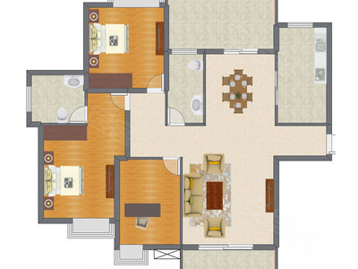 3室2厅 159.60平米