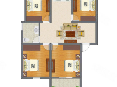 3室2厅 73.11平米