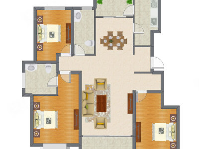 3室2厅 146.12平米