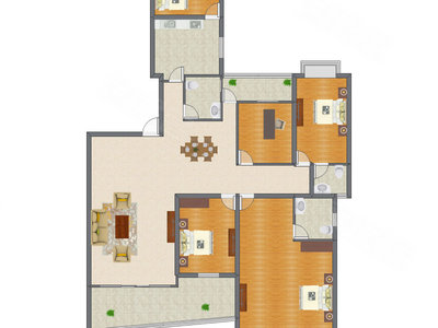 4室1厅 193.57平米