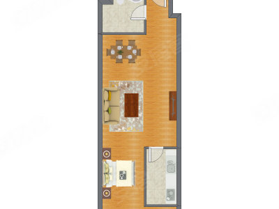 1室0厅 72.70平米户型图