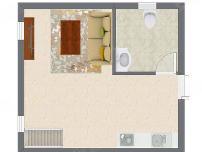 1室1厅 31.35平米户型图
