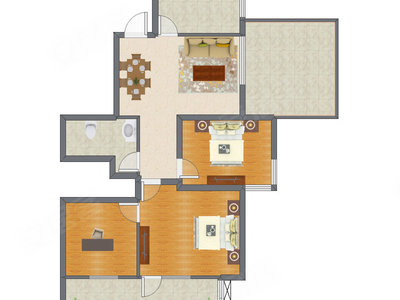 2室2厅 81.50平米户型图