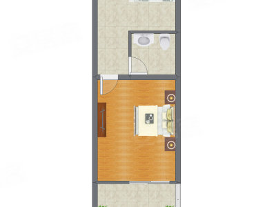 1室0厅 43.20平米