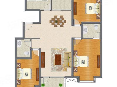 3室2厅 99.76平米