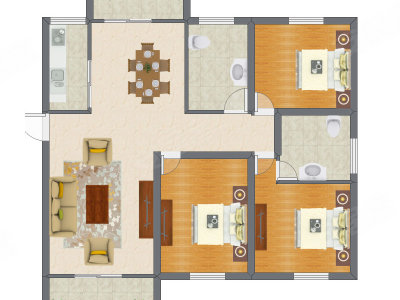 3室2厅 88.73平米
