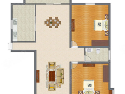 2室2厅 184.00平米户型图