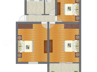 3室1厅 65.50平米