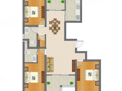 3室2厅 126.87平米