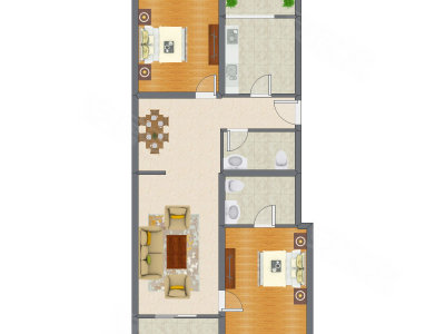 2室2厅 115.60平米户型图