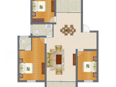 3室2厅 97.45平米