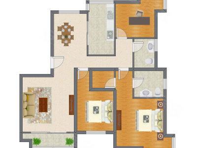 3室2厅 152.23平米户型图