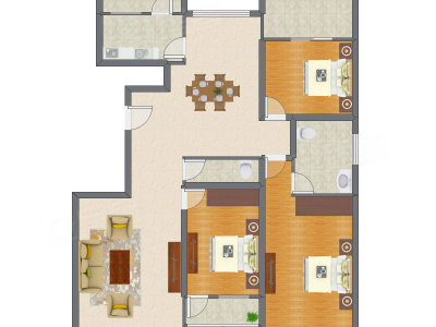 3室2厅 170.40平米