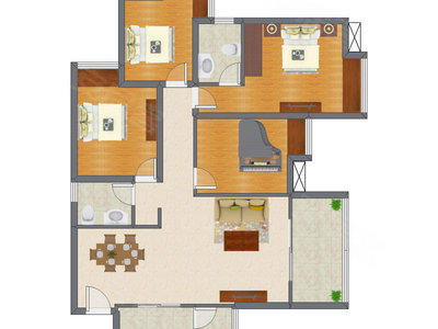 3室2厅 123.16平米