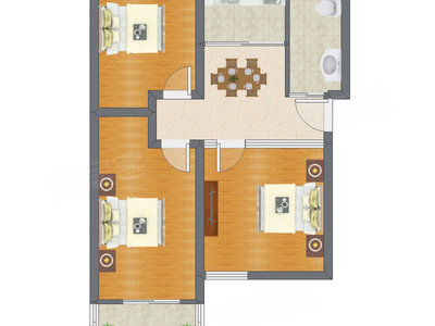 3室1厅 87.19平米