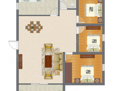 3室2厅 95.55平米户型图
