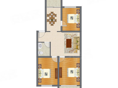 3室2厅 98.30平米户型图