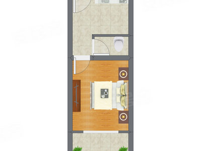 1室0厅 31.31平米户型图