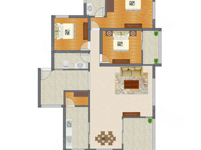 3室2厅 137.31平米