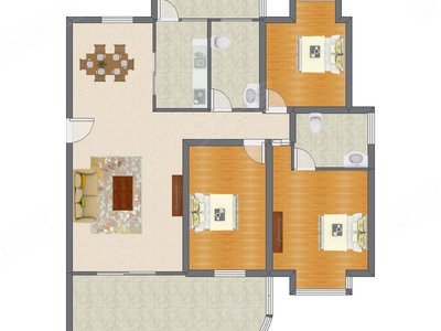 3室2厅 139.05平米户型图
