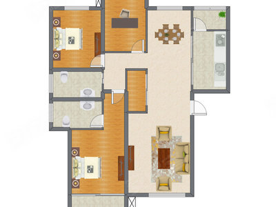 3室2厅 152.70平米