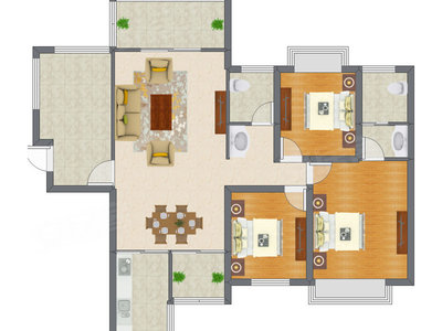 3室2厅 101.57平米