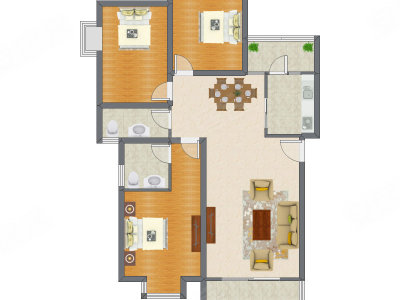 3室2厅 119.01平米户型图