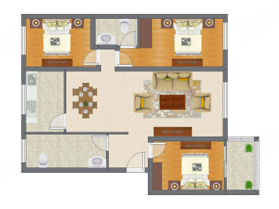 3室2厅 121.12平米