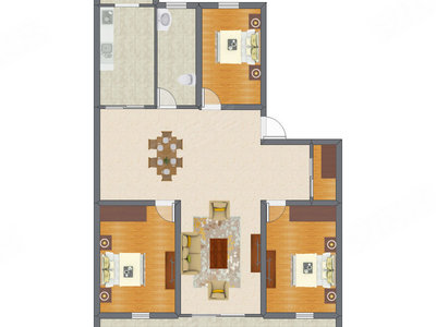 3室1厅 114.34平米