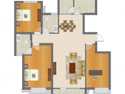 3室2厅 140.74平米