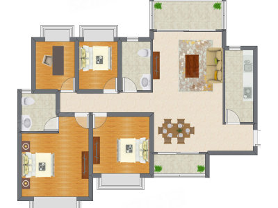 4室2厅 136.00平米