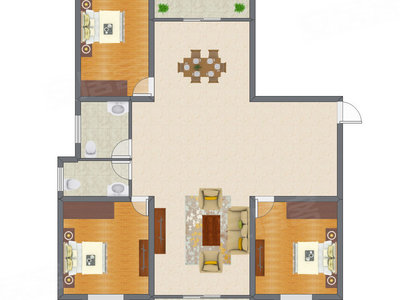 3室2厅 124.53平米