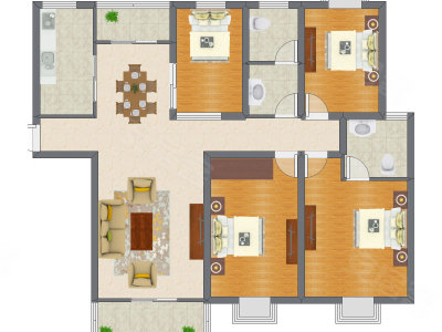 4室2厅 111.75平米