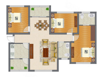3室2厅 95.15平米