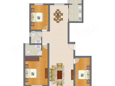 3室2厅 150.35平米