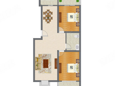 2室2厅 111.90平米户型图