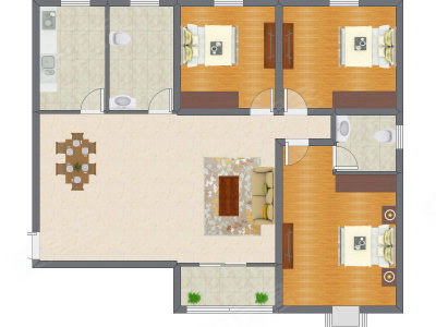 3室1厅 111.61平米