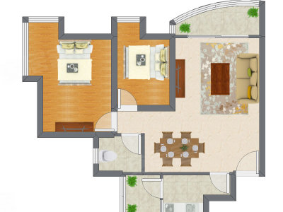 2室2厅 78.72平米户型图