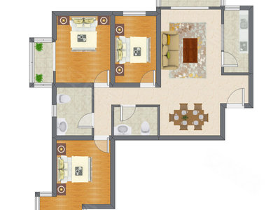 3室2厅 111.72平米
