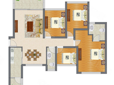 4室2厅 113.98平米