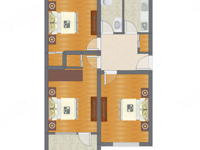 3室1厅 90.60平米