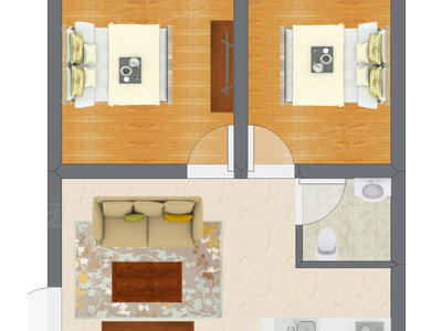 2室1厅 31.32平米