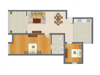 2室2厅 103.21平米户型图