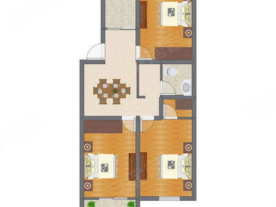 3室1厅 99.56平米
