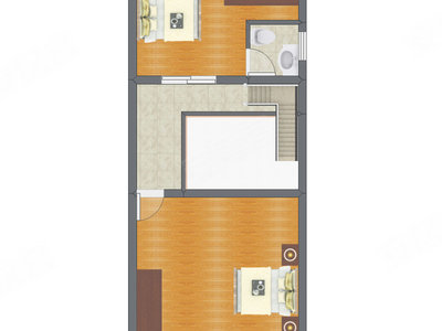 2室1厅 48.22平米