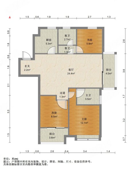 红豆香江豪庭二期3室2厅2卫105.11㎡南北140万