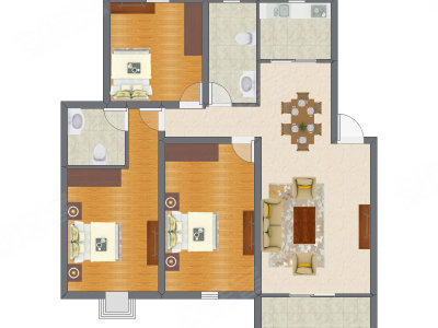 3室2厅 96.79平米
