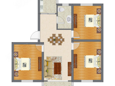 3室2厅 97.85平米