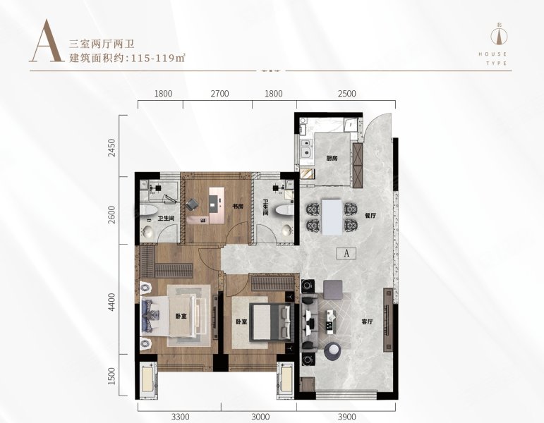 甘肃建投地产·金悦府3室2厅2卫115㎡南北142万